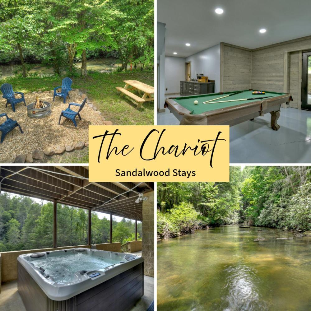 The Chariot - Creek Front With Hottub, Fire Pits, Billiards, Ev Charger - Sandalwood Stays Blue Ridge Kültér fotó